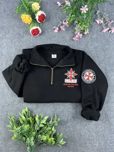 Resident Evil U.S.S Embroidered Quarter Zip Sweatshirt, Umbrella Corporation Quarter Zip, Raccoon City Police Department Shirt, Horror Gamer Gift