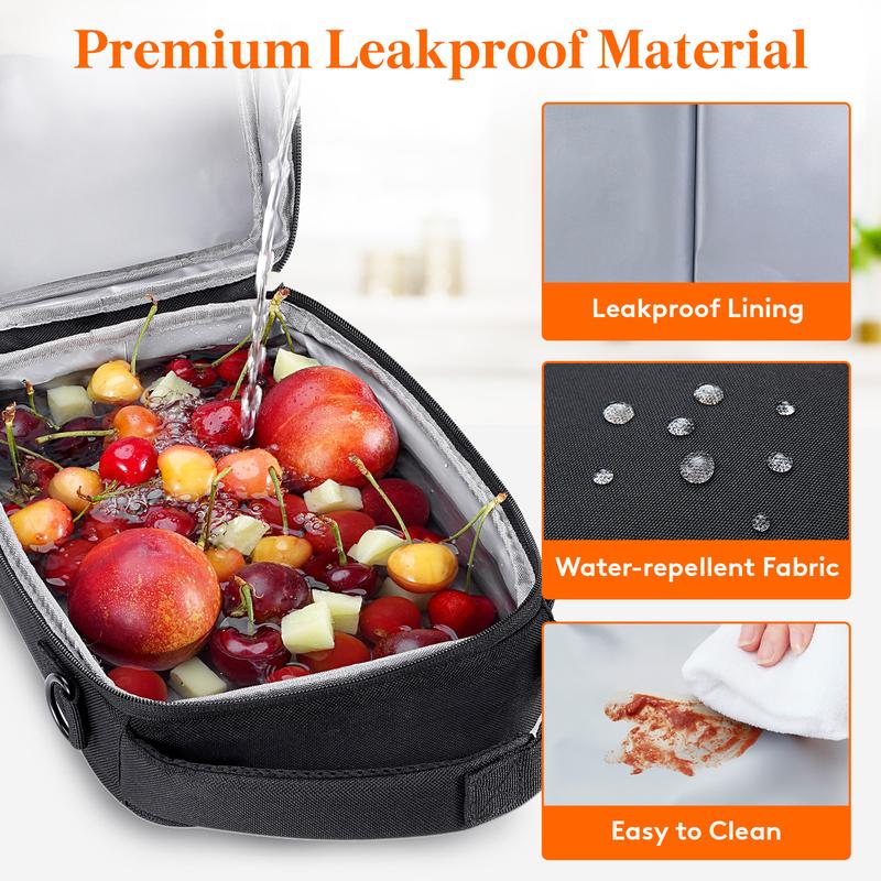 Lifewit Expandable Lunch Bag with 2 Ice Packs for Men Women Adult, Portable Cooler Bag for Work College Travel, 6.5L 12 Cans, Insulated Lunch Box