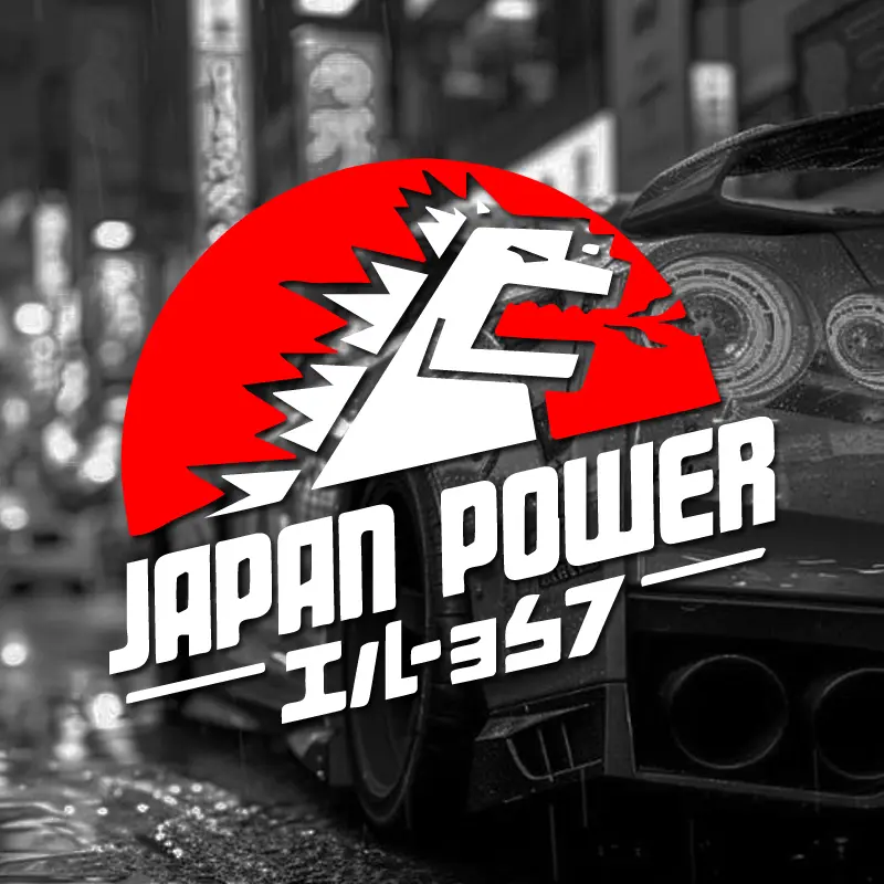 2025 JAPAN POWER Japanese Dinosaur Gozila sticker,JDM cartoon decal High Quality And Durable Automobiles Exterior Accessories