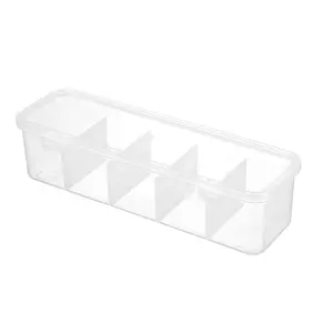 Multifunctional Headset Data Charging Line Cable Storage Box Transparent Plastic Data Line Storage Container for Desk Stationery