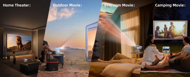 XBJ A5PRO Projector with 8K/1080P Smart Touchscreen WiFi6/5G Android 11 BT5.4 350 ANSI Wireless Screen Projection for Outdoor Movies