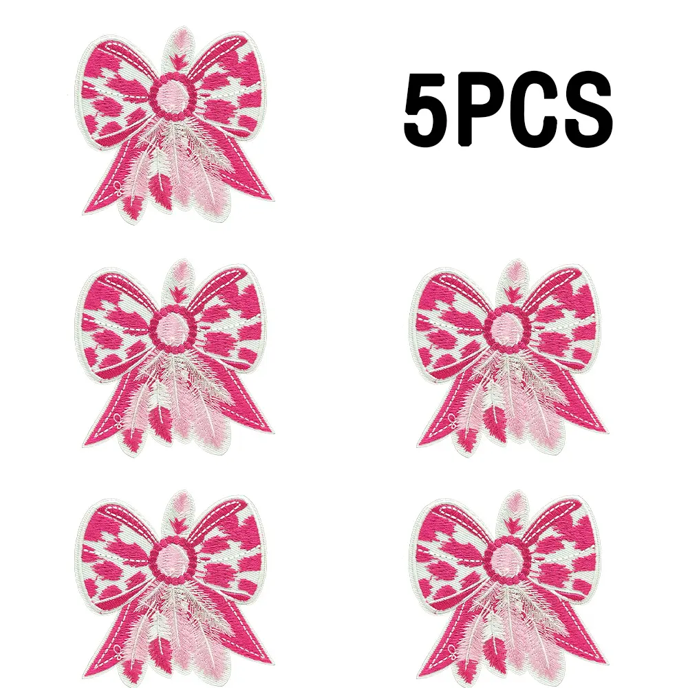5PCS-Bow Hot Stamping Patch, clothing accessories Bag Shoes socks Ironing Cloth Appliquet Decorative Embroidery Hot stamping Patch