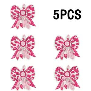 5PCS-Bow Hot Stamping Patch, clothing accessories Bag Shoes socks Ironing Cloth Appliquet Decorative Embroidery Hot stamping Patch