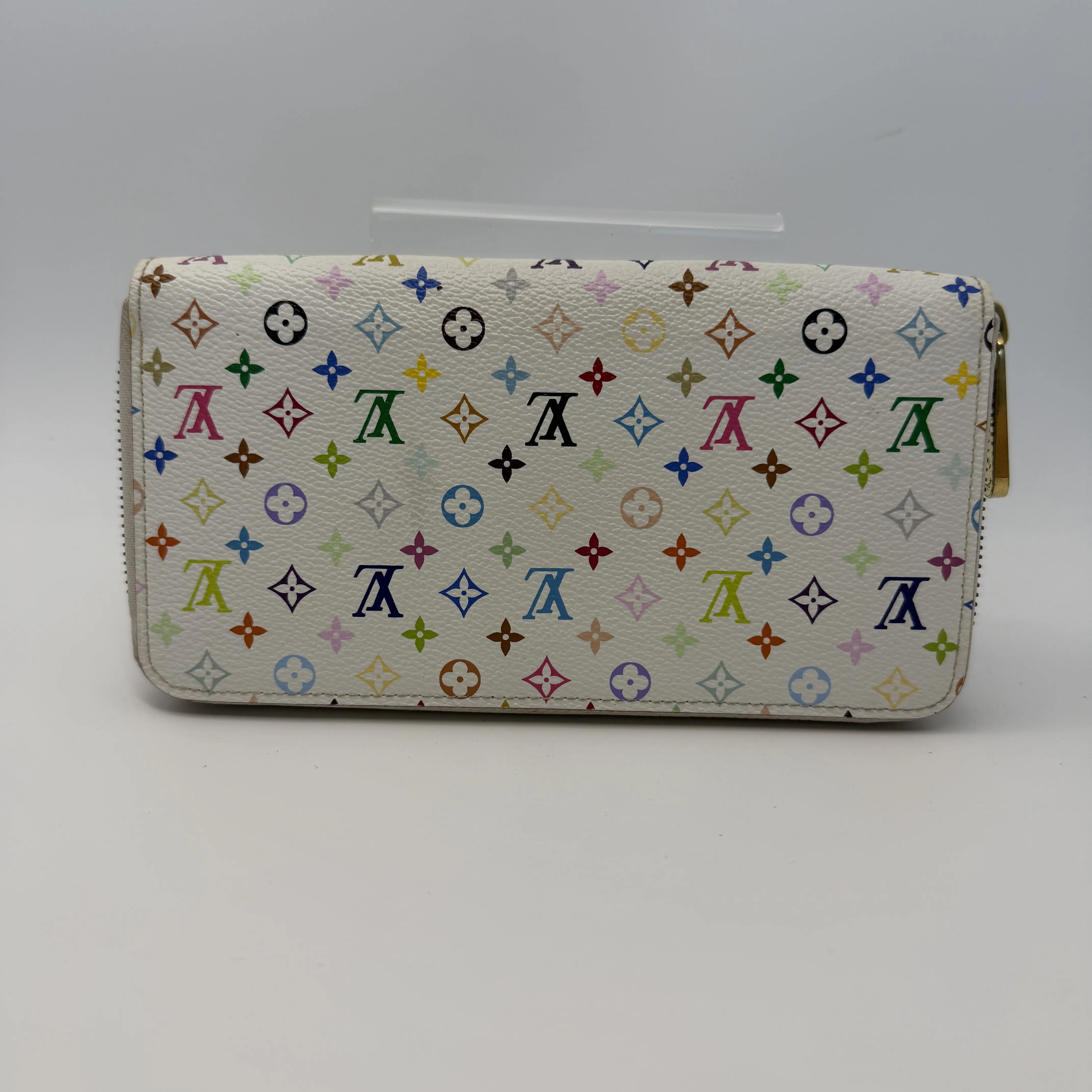 Pre-owned Louis Vuitton White Monogram Multicolore Zippy Wallet