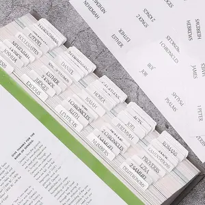 Repositionable Laminated Bible Tabs – Large Print Stickers, Easy to Read and Apply Bible Tabs for Men and Women (Cream White)