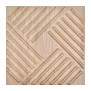 VEVOR 3D Wall Panels,  12-Pack 19.7 x 19.7 in PVC Modern Art Minimalist Salt Tiles, 32 Sq.Ft Coverage Accent Wall Panel, Interior Home Decor for Ceiling, Bedroom, Living & Gaming Room, Light Wood Color