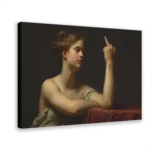 Funny Classical Lady Middle Finger Poster – Vintage Neoclassical Meme Wall Art