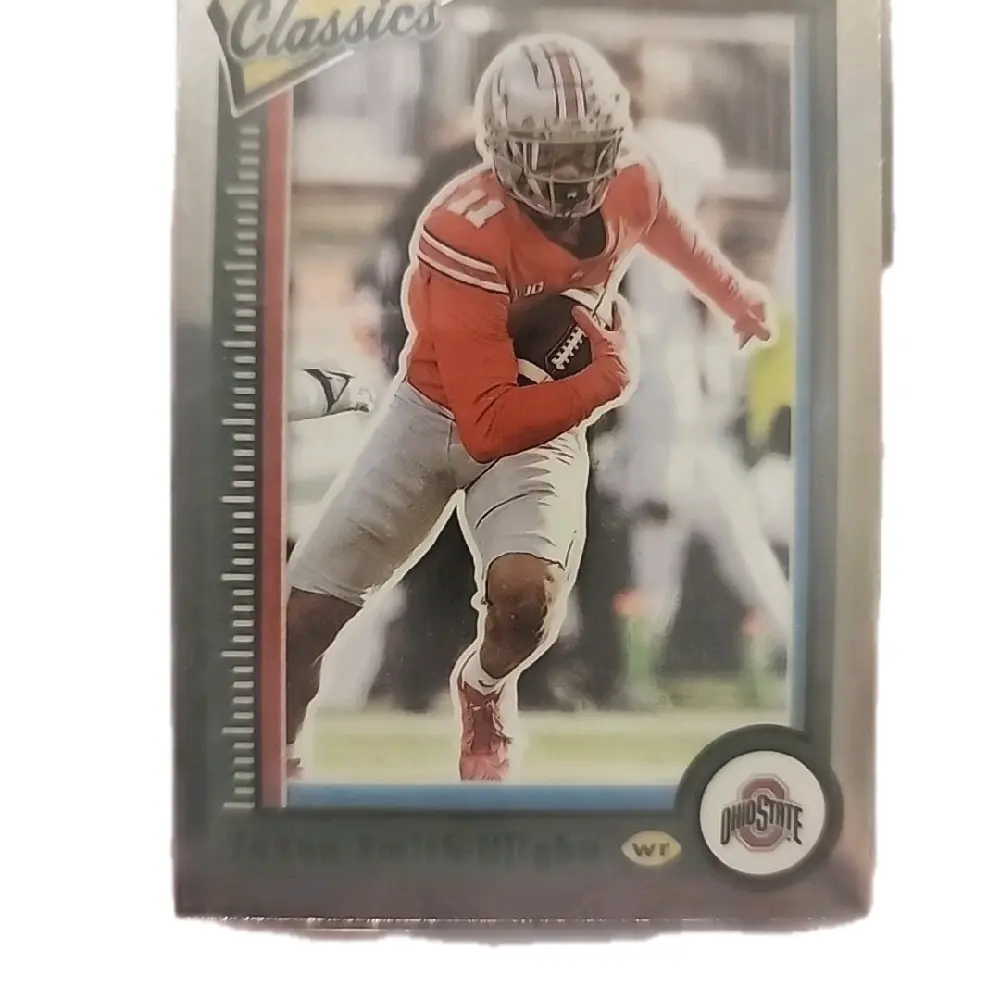 Panini Classics Jaxon Smith-Njigba 2023 Ohio State Football Trading Card Featuring Player in Red Uniform