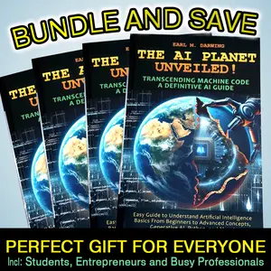 4-Pack Book Bundle! The AI Planet Unveiled Transcending Machine Code A Definitive AI Guide Easy Guide To Understand Artificial Intelligence Basics From Beginners To Advanced Concepts Generative AI Python And More Perfect Gift For Everyone -Books