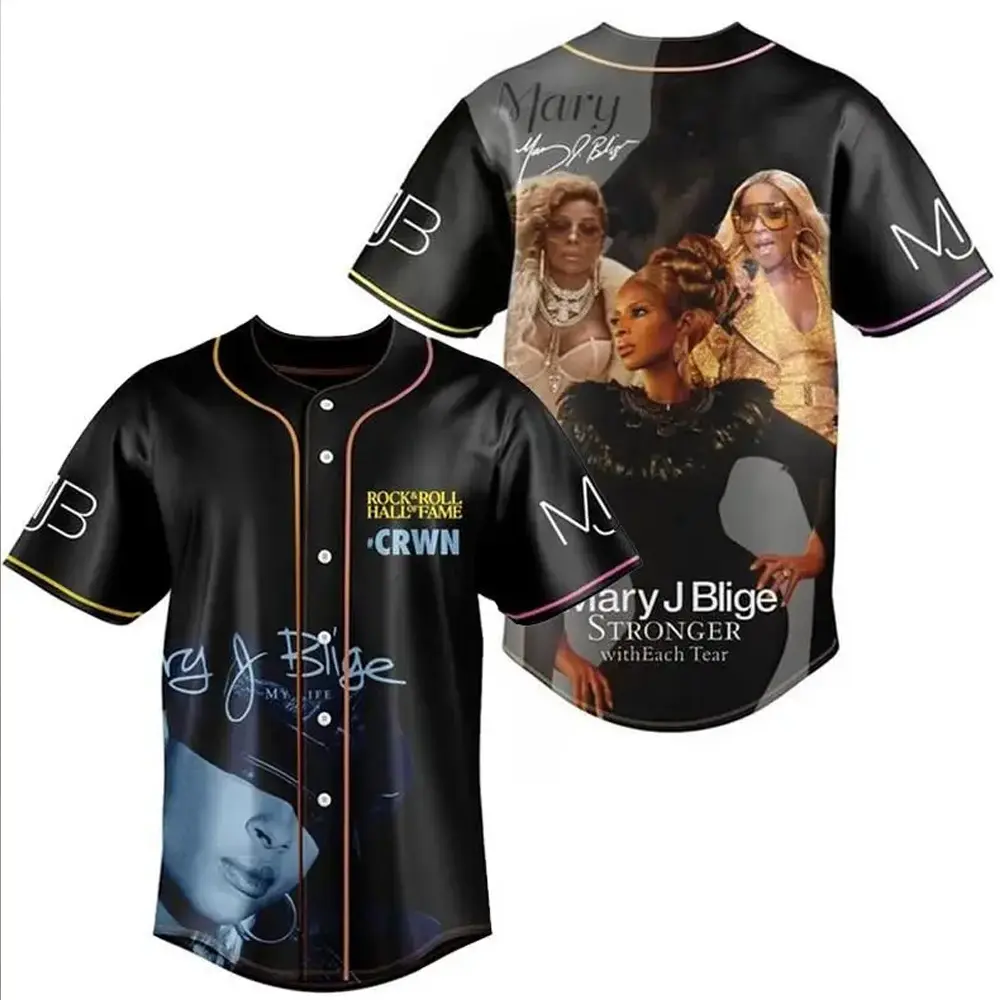 Mary J Blige The For My Fans Tour Baseball Jersey, Mary J Blige 2025 Concert, Mary J Blige Fan Gift, Mary J Blige Merch, Mary J Blige Baseball Jersey HY45