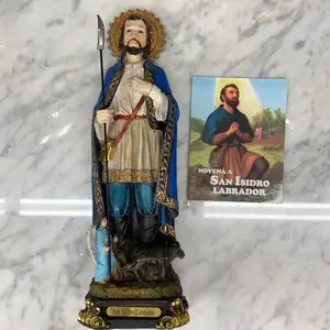 San Isidro Labrador estatua y novena - 12”H