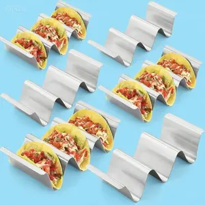 6-Piece Taco Stand Set - Durable Metal Rack Holds 3 Tacos Per Slot - Shell Holder for Oven & Grill Use - Reusable & Dishwasher Safe - Space-Saving Kitchen Organizer