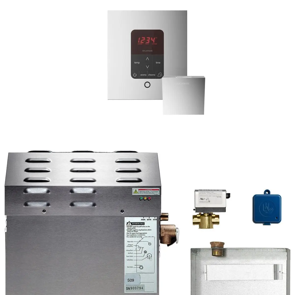 Mr. Steam MS Butler 7.5 kW Steam Shower Generator Package with iTempoPlus Control in Square