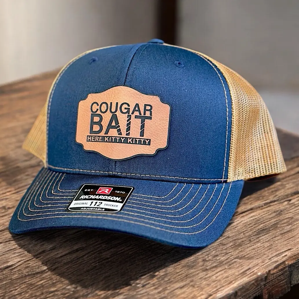 Cougar Bait Leather Patch Hat Rawhide Patch