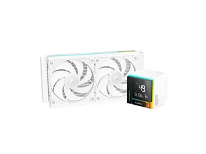 Sudokoo ENERGLO-240 White Liquid Cooler: 240mm AIO CPU Cooler with Data Display & PWM Pump - 2 x 120mm Water Cooling for Intel LGA 1851/1700/1200/115X & AMD AM5/AM4