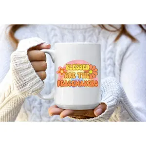 mugs, coffee mugs, christian coffee mugs, Blessed are the peacemakers coffe mug, Christian gifts