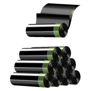 100pcs/150pcs Household garbage bags, thickened, hand-held, drawstring type, 2026 new model, for kitchen and toilet, large capacity, black Leak-resistant Garbage Bag, Foldable Easy-to-tie Liners for Bathroom, Restroom, Bedroom, Office, Trashbag