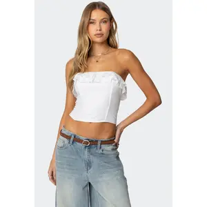 Litsa Ruffled Linen Look Corset Litsa Ruffled Linen Look Corset