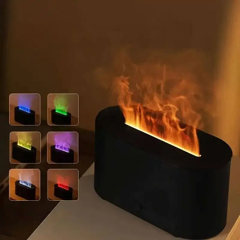 USB Powered Aromatherapy Diffuser, Flame Design Air Humidifier with Timer & Auto Shut-Off Function, Home & Bedroom Humidifier