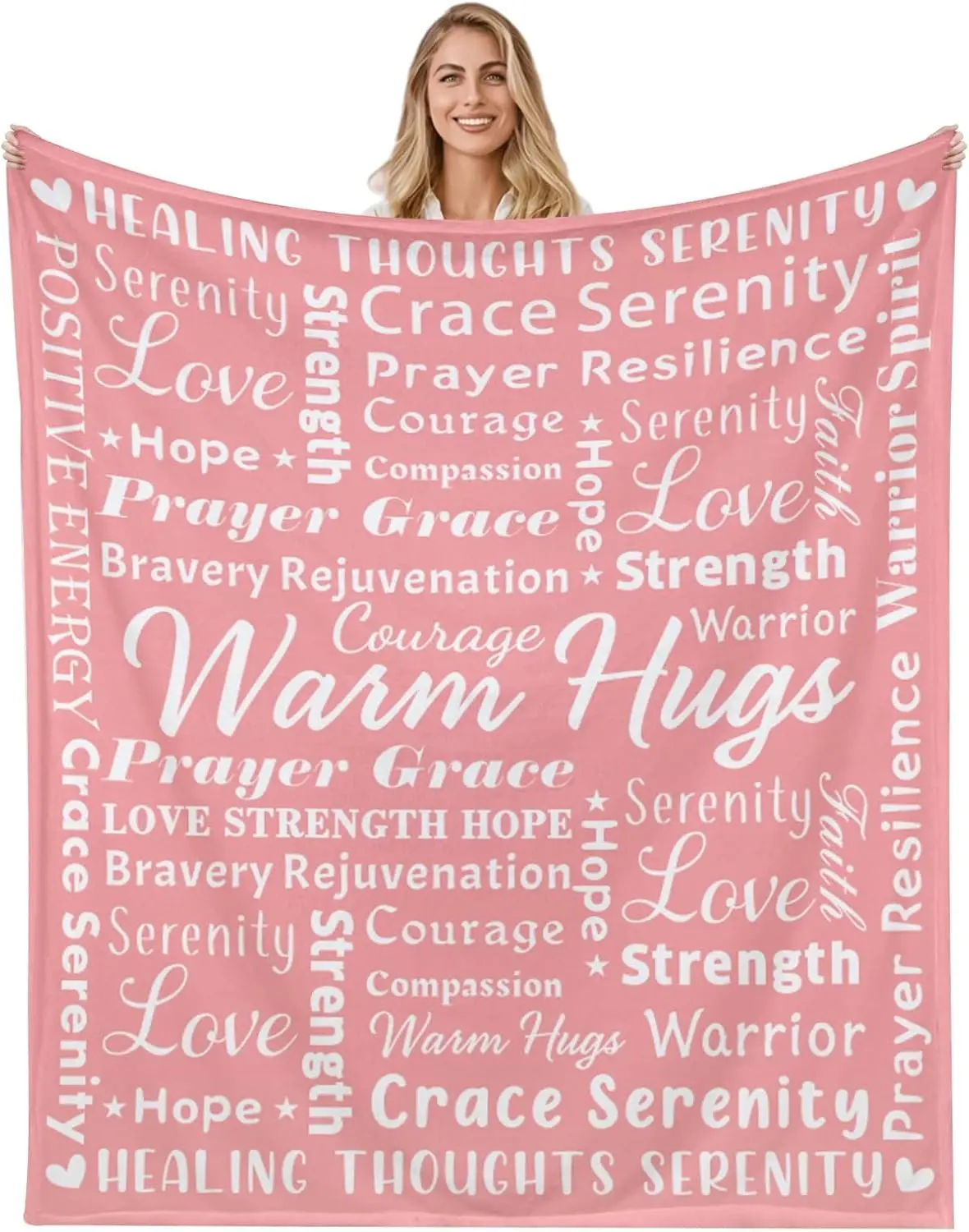 Get Well Blanket Gifts Think of You Hug Blanket Gifts for Women Cancer Comfort Gifts Chemo Gifts for Women Hug Blanket Cancer Comfort Items Get Well Soon Gifts Breast Cancer Blanket for Women 50x60''