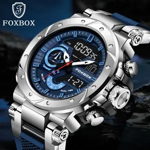 Foxbox Men's Fashion Watch ,Sporty style with both analog and digital display, 50M water resistance, and built-in alarm. Perfect for active lifestyles