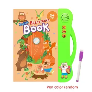 English Point Reading Children Educational Toy, Includes 1 Book, Erasable Marker Pen, Alphabet, Numbers, Shapes, Fruits, Animals, Vehicles