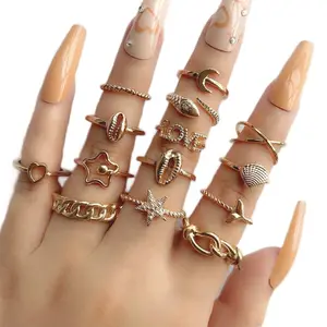 Stackable Rings Seashell Love 14 pcs