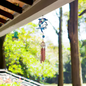 22" Long Dolphin Wind Chime with Copper Gem