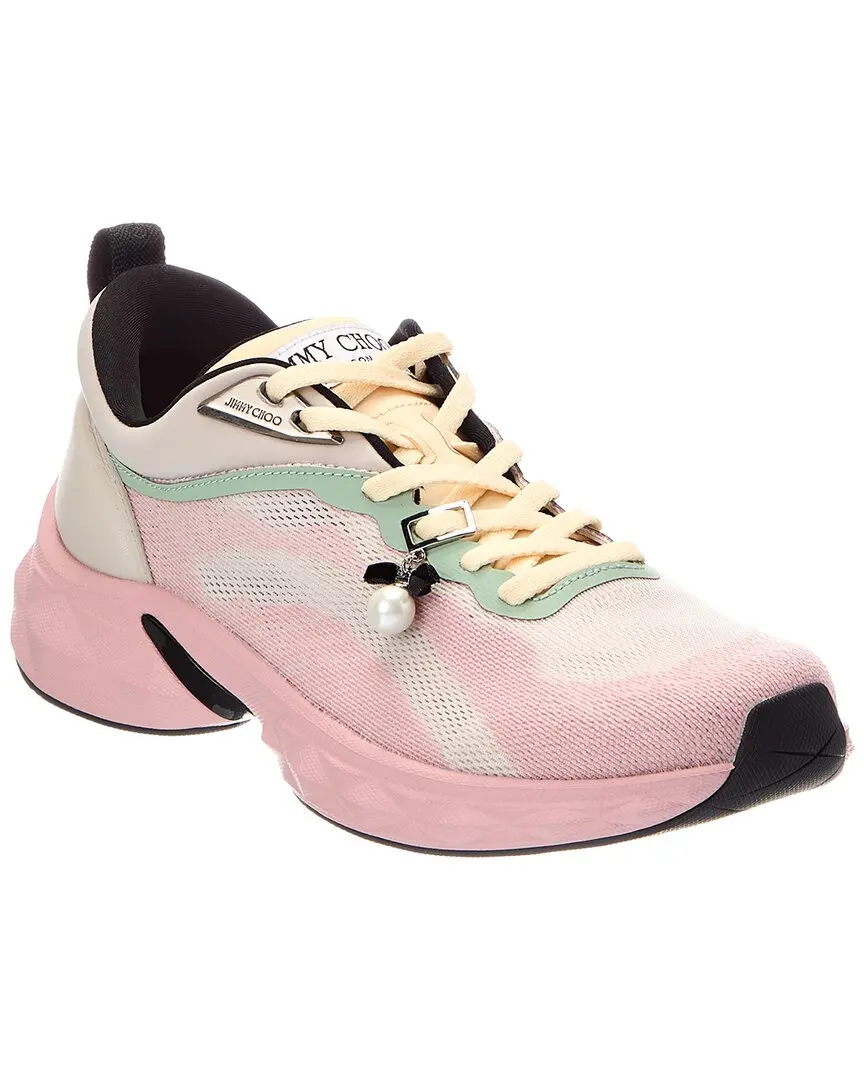 Jimmy Choo Diamond Run F Leather-Trim Sneaker