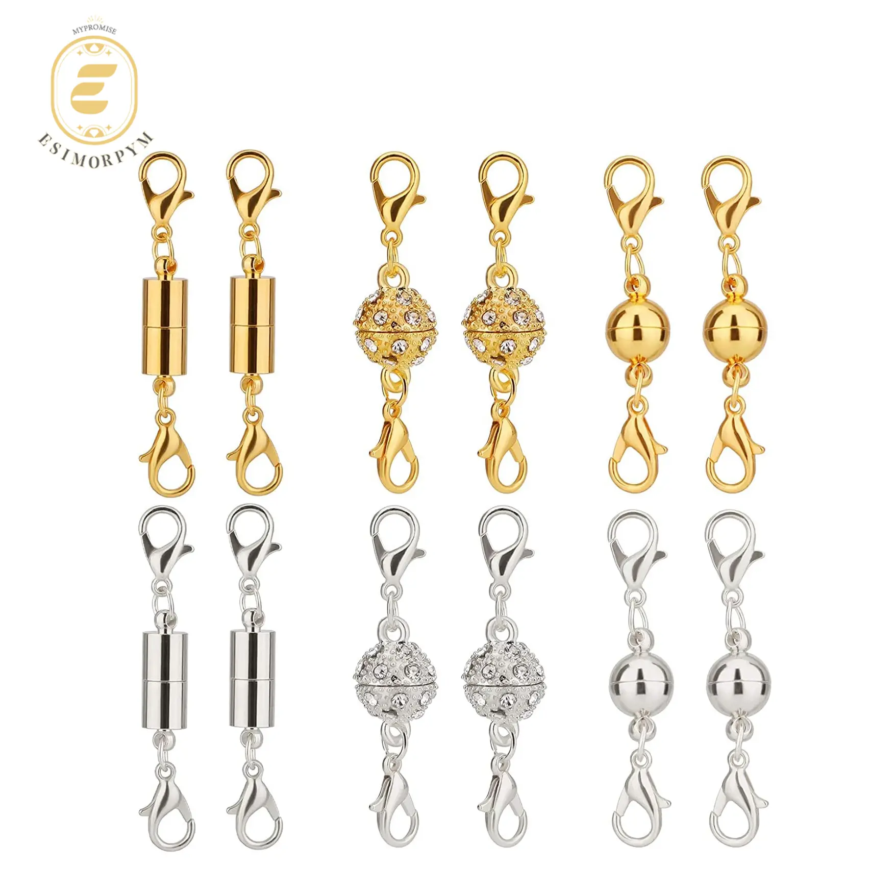 12 Pieces Magnetic Jewelry Clasps Lobster Clasp Extender Clasp for Necklace Bracelet Jewelry DIY Accessories Practical Gifts