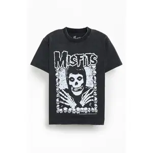 PacSun Men's The Misfits Skull Vintage Wash T-Shirt - Multicolor