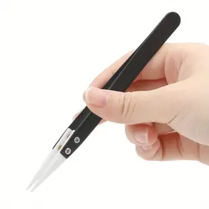 Precision Electronics Repair Tweezers - Anti-Magnetic Stainless Steel Ceramic Tips, High-Temp Resistant & Non-Conductive Tool Set for Jewelry Making, Lab Work, DIY Accessories - Professional Grade