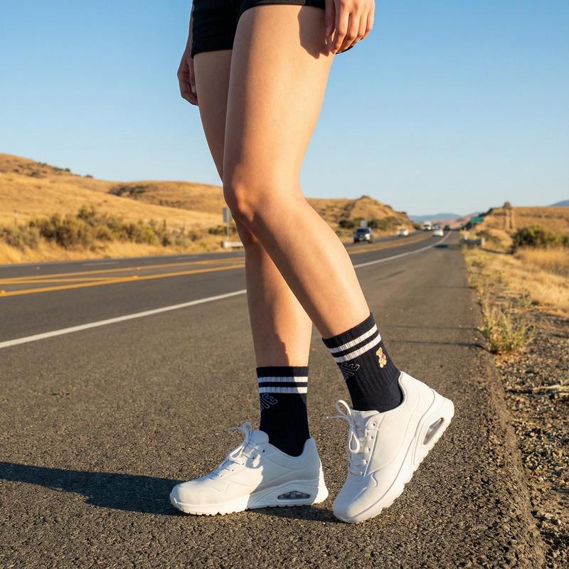 Auravia Women's Cute Teddy Bear Cotton Quarter Ankle Socks 5 Pairs Striped Patterns Breathable Sweat-Wicking Preppy Style Everyday Wear Soft Comfortable Stylish Casual Womenswear