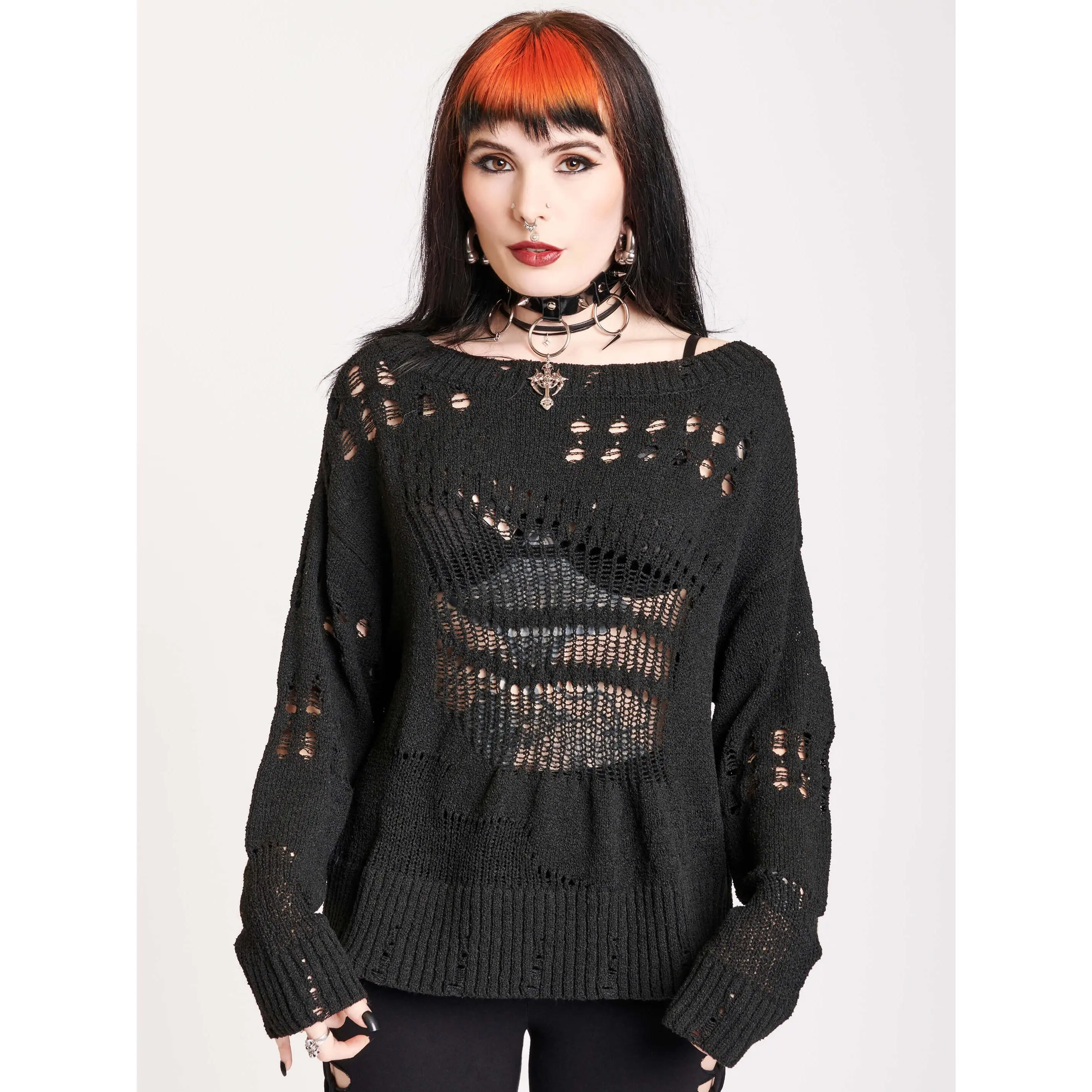 Drop Stitch Distressed Sweater