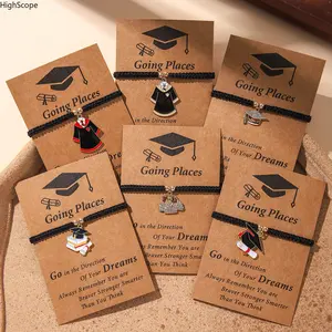 2026 Graduation Charm Bracelet with Cap, Book, Card & Trendy Chain Jewelry - Sports Wristband Accessories for High School Graduates to Celebrate Achievements, Ideal for Graduation Parties