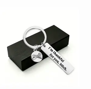 Funny Best Friend Keychain, I'm Thankful For You Bitch Keychain, Humorous Friendship Gift for BFF, Soul Sister, Galentine's Day Present