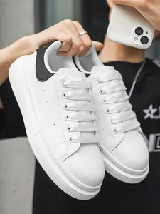 Men's Trendy Sneakers, Casual Fashion Board Shoes, Versatile Outdoor Play Travel Party Flats, Comfortable Low-Top Shoes