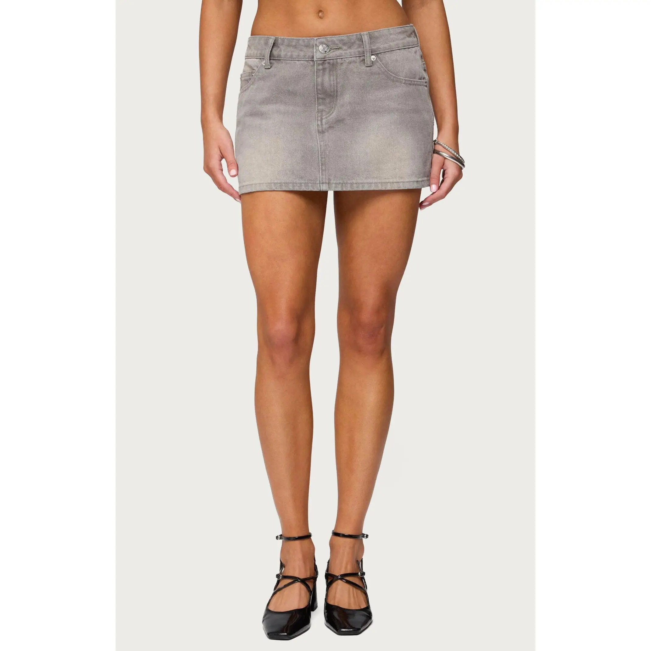 Edikted Women's Chiara Denim Micro Skirt - Multicolor