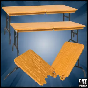 Set of 3 Brown Break Away Tables For WWE & AEW Wrestling Action Figures
