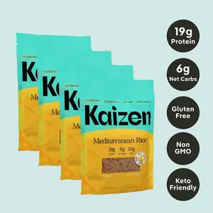 Kaizen Food Company Low Carb Mediterranean Rice - 19g Protein, 6g Net Carbs, Gluten-Free, Non-GMO, Keto Friendly, 8oz Bag