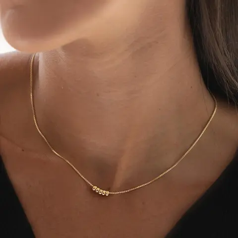 VENOCO Women's Cute Pendant Dainty Beads Necklace - 14k Gold/Silver Plated, Waterproof Jewelry for Women, Refined Vibe GF Gift, Romantic Accessories, Valentine's Day & Daily Wear