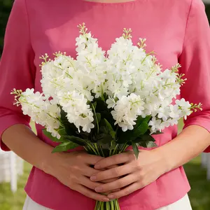 10pcs A Bouquet of  Hyacinth Artificial Flowers, Fade-Resistant And Maintenance-Free Plastic Outdoor Simulation Flowers, Perfect for Desks, TV Cabinets, Nightstands, Studies, Artificial Flower Decorations