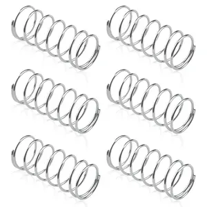 Compression Spring Silver 5/8-inch OD 1-1/2-inch Length 0.041-inch Wire Diameter Durable Steel Construction Pack of 6