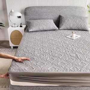 Solid Color Fitted Sheet Set, 1 Fitted Sheet & 2 Pillowcase without Filler, Soft Comfortable Bedding Set, Bedding Supplies for Home Bedroom Hotel