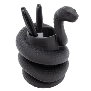Coiled snake pencil or pen holder | Reptile lover gift for him or her