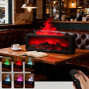 300ml Fireplace Aroma Diffuser 7-Color Light Humidifier with Timer & Remote for Indoor Use Compact Smart Aromatherapy Diffuser di fusor de chimenea
