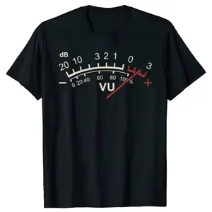[100% Cotton] VU Meter Music Sound DB DJ Retro Vintage Classic T Shirt Men Casual Short Sleeve Tees Tops Harajuku Analog Audio Mens Clothing T-Shirt For Men And Women