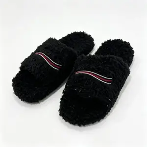Trendy Fluffy House Slides  Stylish Striped Slippers for Home, Spa & Quick Errands