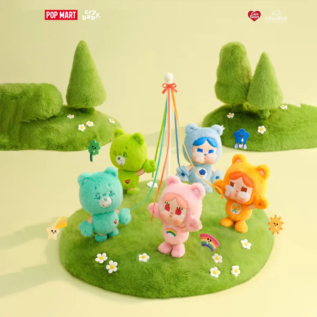 POP Mart CRYBABY × CareBears Series Blind Box Plush Pendant