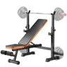 Bearbro 770lbs 5-in-1 foldable work bench, multi-functional work bench, Olympic fitness training comprehensive training bench with squat rack, suitable for full-body strength training in home gyms